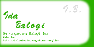 ida balogi business card